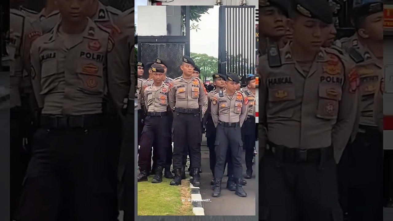 polisi vs mahasiswa duel tatapan 😱 