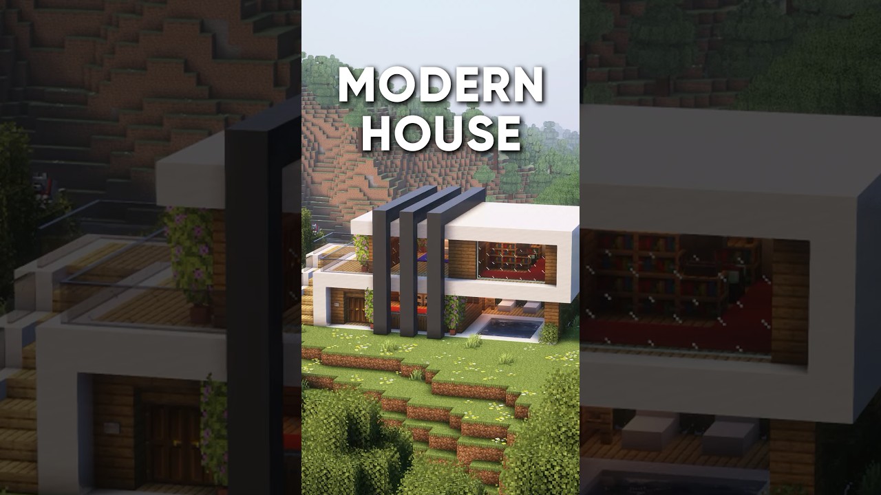 Minecraft Tutorial | Modern House 🏠 #shorts #minecraft
