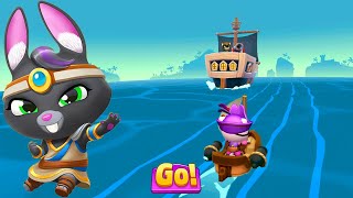 Talking Tom Time Rush | Mythic Becca & Pirate Angela's Epic Boss Raccoon Battles in River Race!