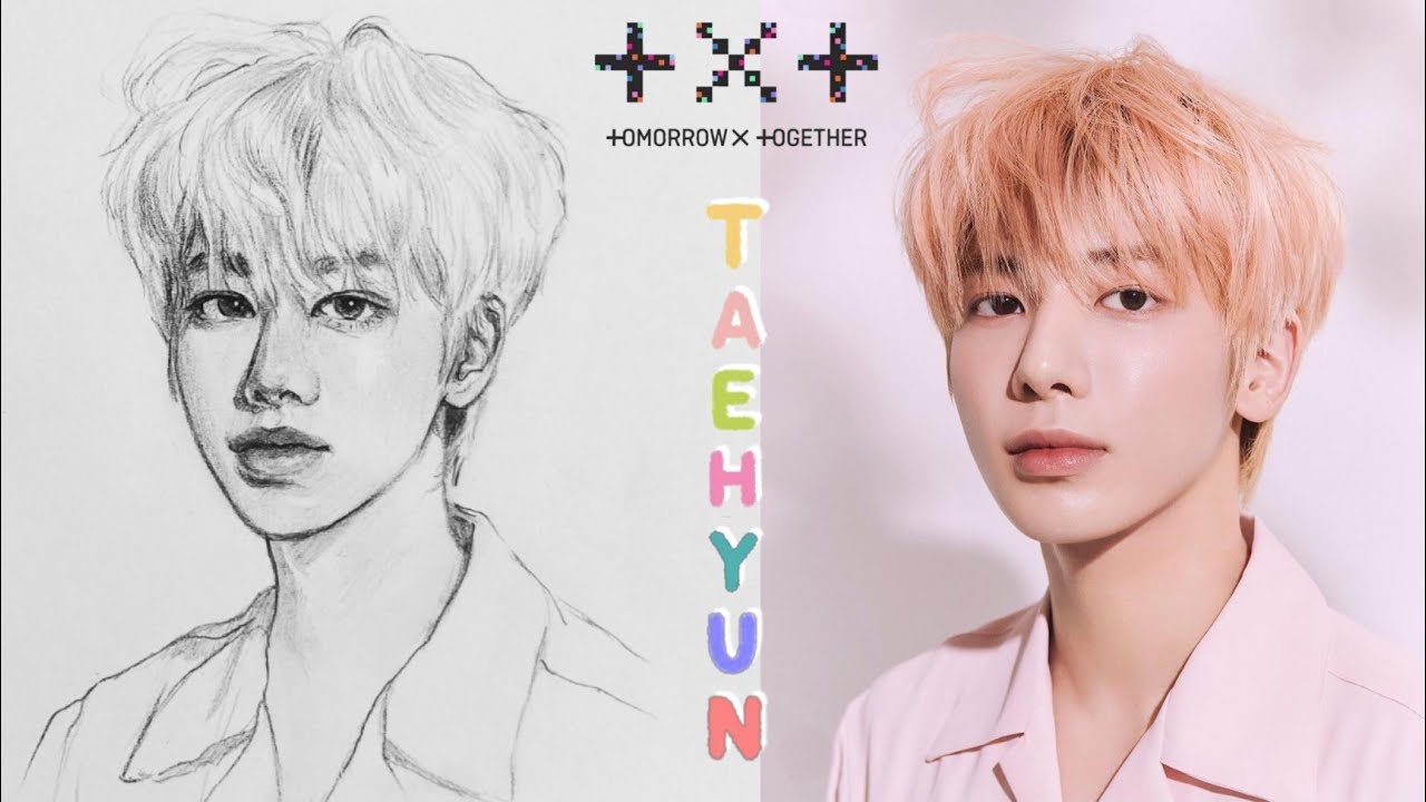 [TXT] How to Draw Taehyun step by step || kpop idol- Rini8sh - YouTube