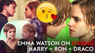 Emma Watson on kissing co-stars Rupert Grint, Daniel Radcliffe + Tom Felton from Harry Potter