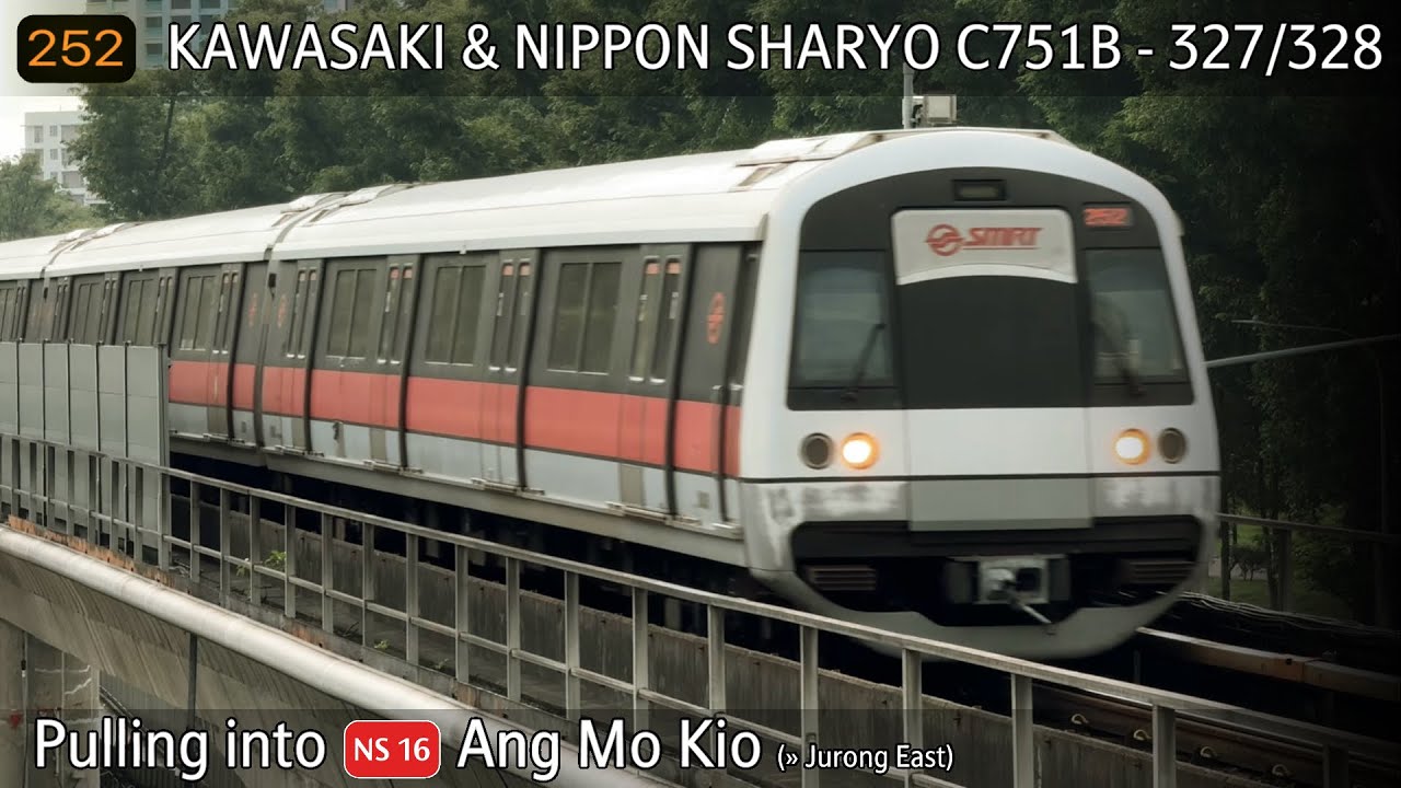 [Fresh BSD Train] Retired C751B - 327/328 | Pulling into Ang Mo Kio ...