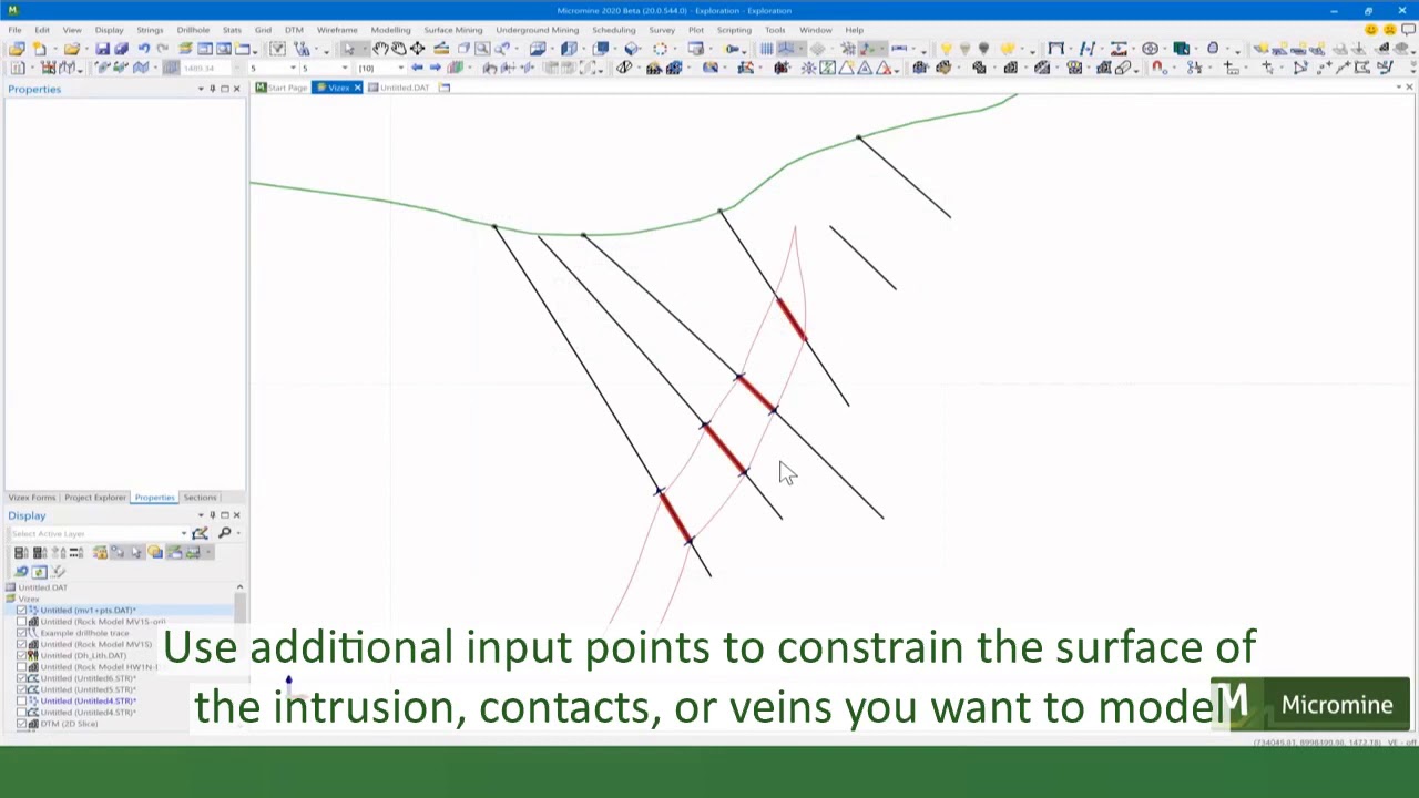 Micromine 2020 New Features - Implicit Vein Lithology Modelling - YouTube