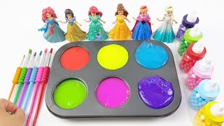 Satisfying Video I How to make Princess Lolipops in to Pool AND Rainbow Painted Cutting ASMR