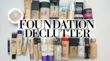 MAKEUP DECLUTTER: Foundations, Concealers & Primers! (2017)