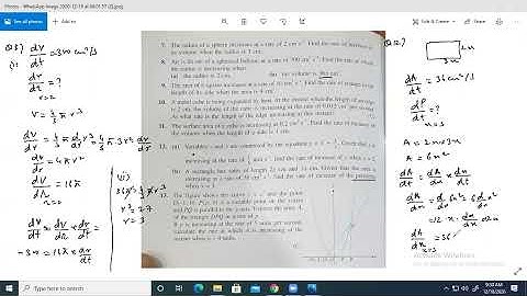 Rate of change | Ex 16.2 Q # 2, 4, 5, 8, 12 | Ho Soo Thong | O Level(Math) | A Level(Math)