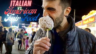 MY ITALIAN HUSBAND TRIES AMERICAN FAIR FOOD FOR THE FIRST TIME!