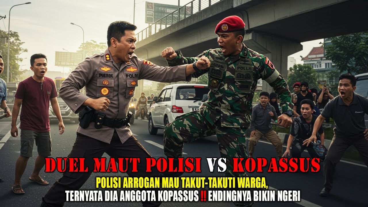DUEL MAUT POLISI vs KOPASSUS ❗❗ Oknum Polisi Arogan Menakut Nakuti Warga Ternyata Ia Anggota Kopasus