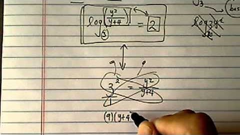 *Log & Exponential Equations:  2log_3(y) - log_3(y+4) = 2