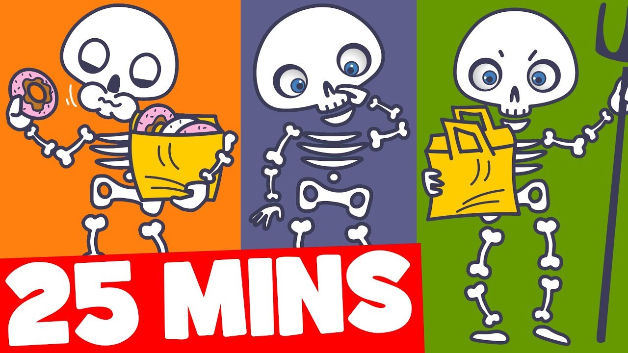 Skeleton Song for Kids and More 25mins Halloween Songs Collection for