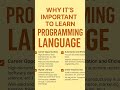 Why you Should Learn programming language #shortvideo #programming #important #demand #development