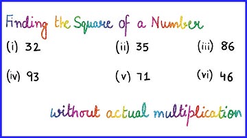 Finding the Square of a Number without actual multiplication | Q1 Ex 6.2 NCERT Maths Class 8th Ch 6