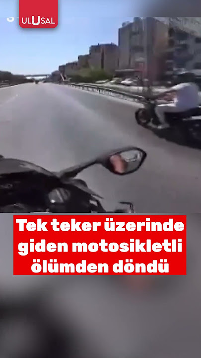 Arkadaşının gazına gelen motosikletli tek tekere kalkınca ölümden döndü #shorts #motosiklet #kaza