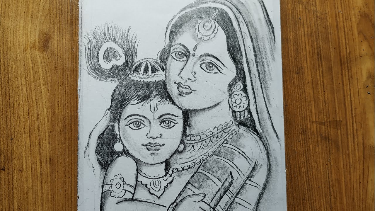 very easy pencil art bal krishnakrishna thakur drawingbal gopal drawinghow  to draw lord krishna  YouTube