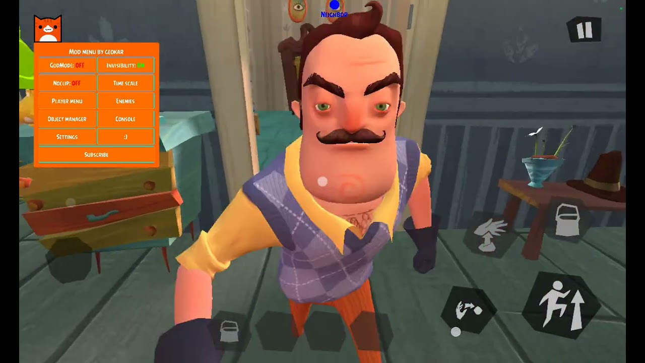 Hello neighbor hileli mod menu oynadık (KOMŞUYU ÇILDIRTTIK) |Hello neighbor 
