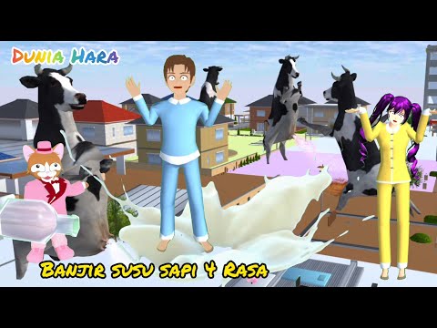 Banjir Susu Sapi Raksasa 😱 Yuta Panik Susunya Deras, Susunya tercampur Kotoran 🤣| Sakura simulator