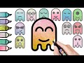 How to draw Glitter Emoji. Step by step emoji drawing for kids. Рисуем эмодзи. 怎样画可爱小幽灵表情符号emoji简笔画