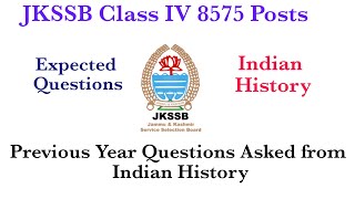 Important MCQs On Indian History || Jkssb Class IV || JKP Constable || BSF CISF || SSC MTS || SSB