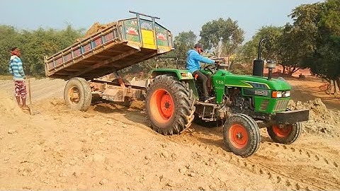 River Soil Loading Unloading Digital Facilities with Eicher 557 Tractor and Sawraj 855 Tractorvideo