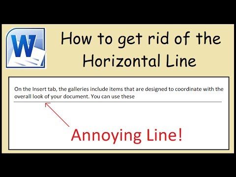 How to remove the horizontal line in Microsoft Word