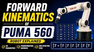 Forward(Direct) Kinematics of a 6-DOF PUMA 560 Robot using DH Parameters | Robotics Engineering