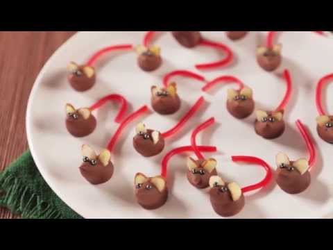 Cute Candy! Peanut Butter and Chocolate Truffle Mice