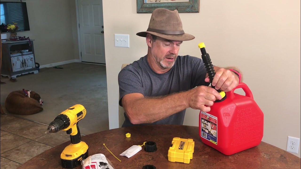 Easy pour gas can! Convert safety nozzle to Ezpour gas spout in