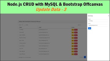Node.js CRUD with MySQL & Bootstrap Offcanvas - Update Data