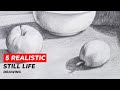 Witness the Beauty: 5 Realistic Still Life Pencil Drawings (Timelapse)