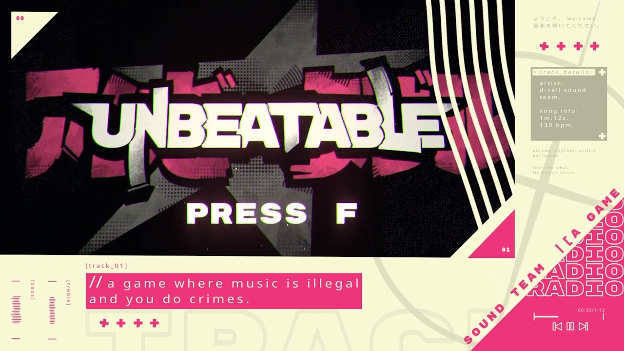 UNBEATABLE DEMO SOUNDTRACK - track 1: A GAME WHERE MUSIC IS ILLEGAL AND YOU DO CRIMES