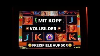 Book of Ra 50€ Freispiele mit Kopf   Vollbild 🤑 Casino Spielothek Spielhalle Novoline