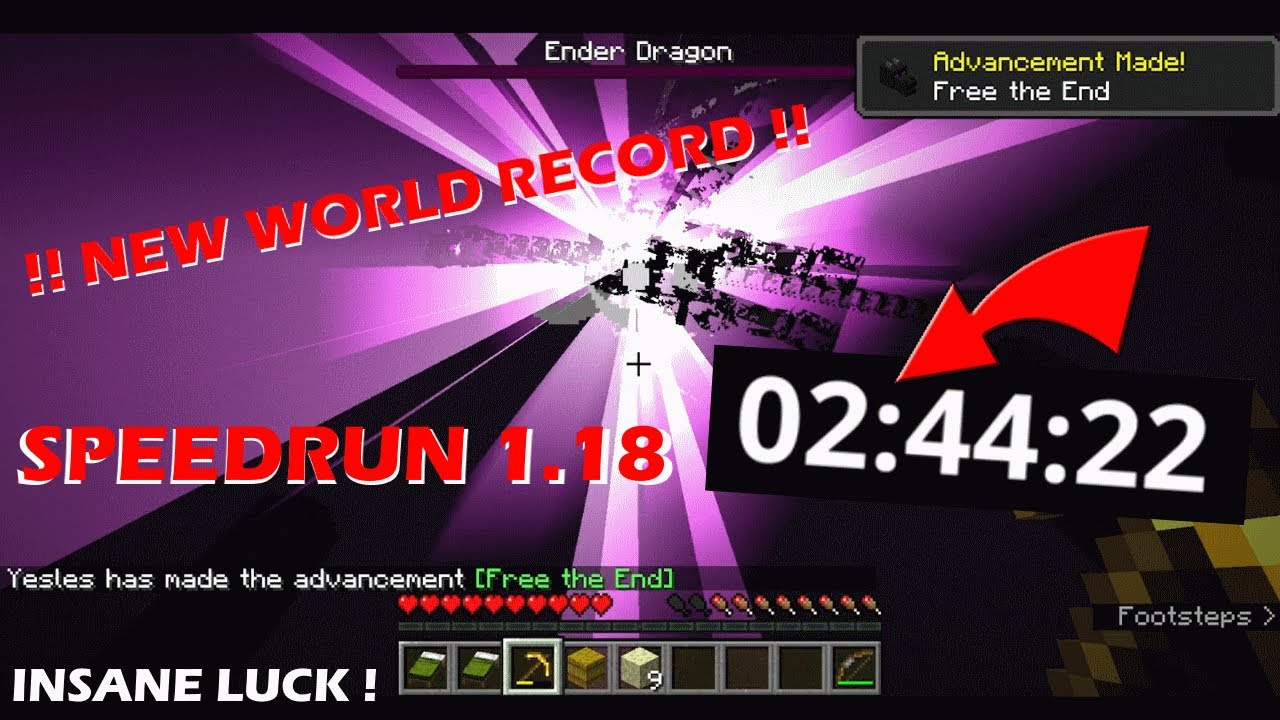 Minecraft Speedrun World record 1.18 | 02:44:22 | INSANE LUCK - YouTube