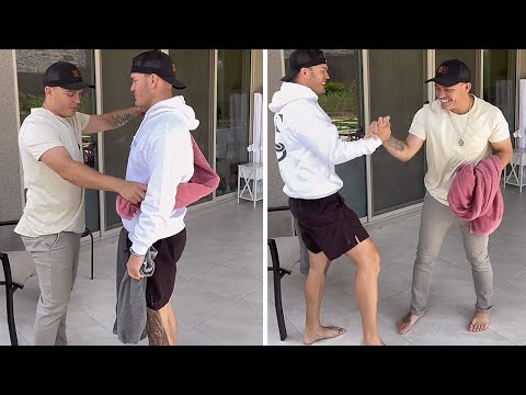 Twins master the impossible two-towel challenge with ease