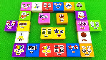 New Looking Numberblocks, Alphablocks Mixed Slime Colorful In Square Boxes. Video ASMR