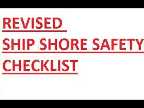 SHIP SHORE SAFETY CHECKLIST NEW (REVISED) ISGOTT