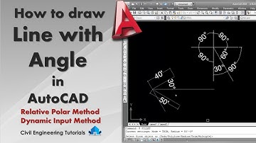 AutoCAD #14 - How to Draw Line With Angle in AutoCAD | Relative Polar Method | Dynamic Input Method