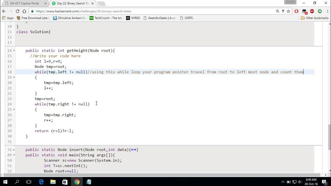 Day 22 Binary Search Trees! hackerrank | java | tutorial - YouTube