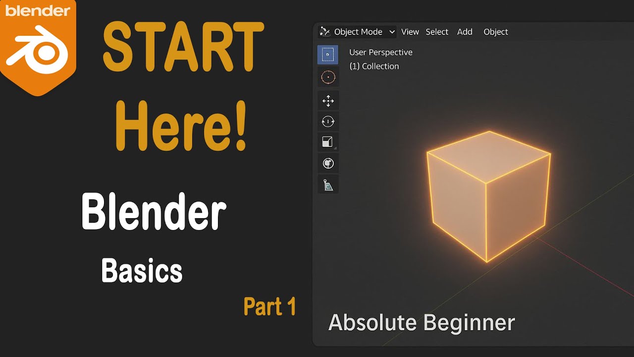Absolute Beginners Blender Basics Tutorial - Part 1 ( Blender Interface ...