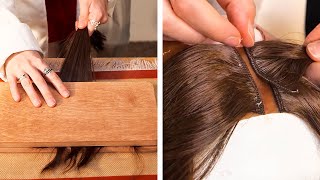 DIY process of creating a hair wig at home! ‍♀ Cool Hair Hacks