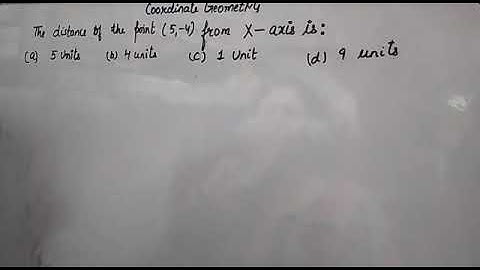 the distance of the point 5 - 4 from x axis is....MCQ term 1 coordinate geometry