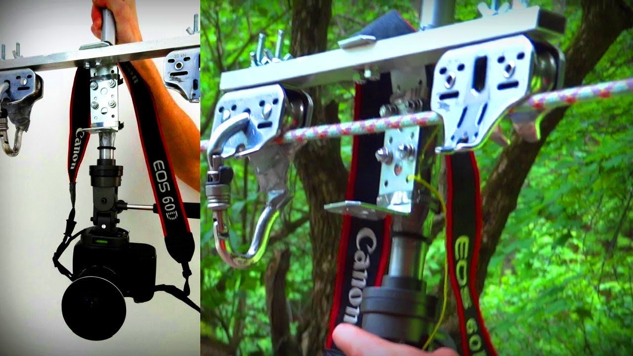 DIY Cable Cam for DSLRs and GoPro with Petzl Zipline Pulleys - YouTube