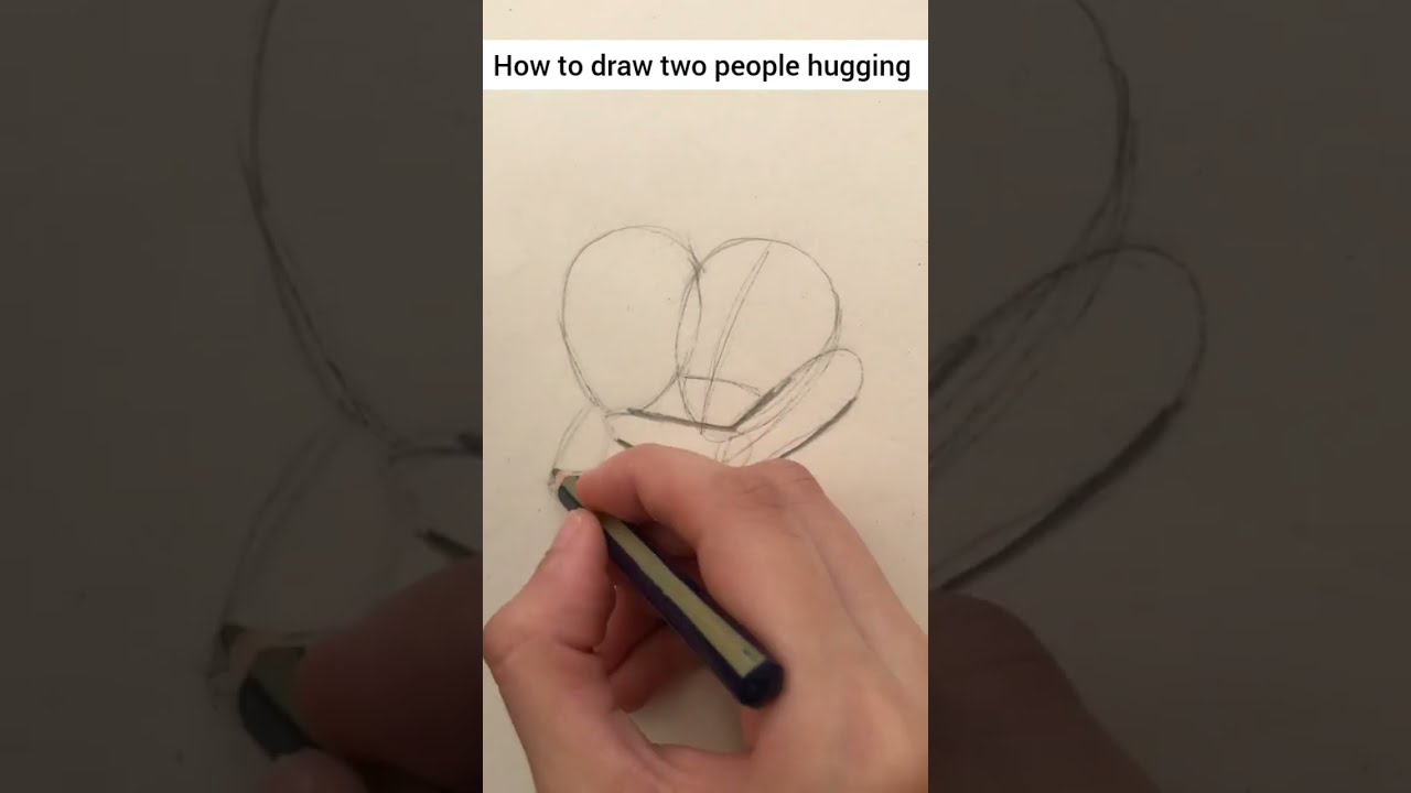 How To Draw Two People Hugging Drawing Art Drawingtutorial Shorts Tutorial Love