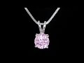 豪華 1.25カラット 一粒ピンク ネックレス シルバー925