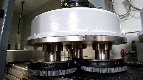 3D Two Head Flow Through Abrasive Brush Deburring  Both Sides for Fine Blanked Parts