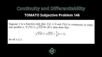 Continuity and Differentiability | TOMATO B.Stat-B.Math Subjective Problem 146 | For ISI Entrance