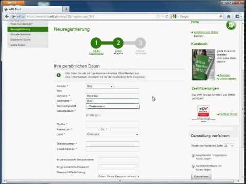 WIFI Tirol: Videoanleitung für eine Online-Registrierung