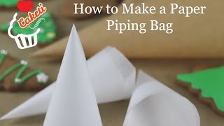 طريقه عمل اقماع التزيين بورق الزبده / How to make a paper piping bag