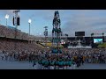 Pope Leo kisses children and watches human tower during raucous stadium rally in Barcelona