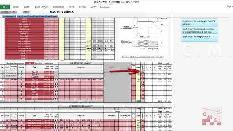 13  How to make Quantities Surveying for MASONRY WORKS by CMS
