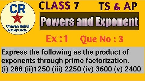 Q : 3 Ex :11.1 Chapter- 11 Maths [Powers and Exponents] ||Class 7|| TS & AP Syllabus & NCERT